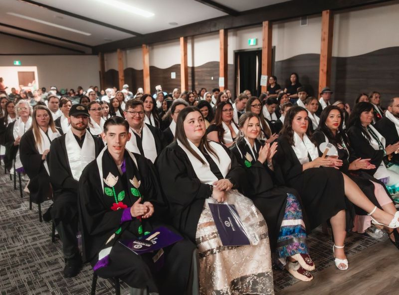 students siting in hall