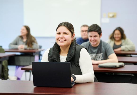 student with laptop