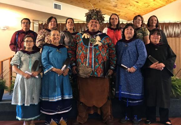 Students in traditional clothing