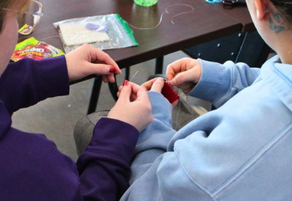 students making crafts