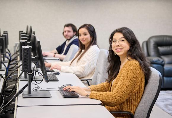 students on computers