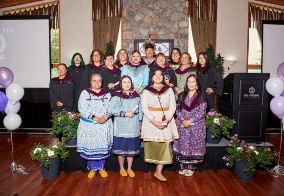 Honours language students on stage