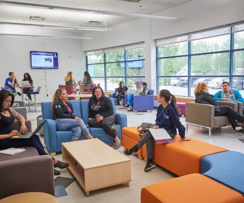 Students in student lounge