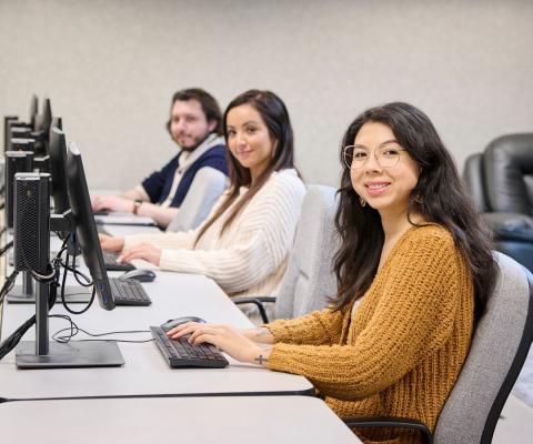 students on computers