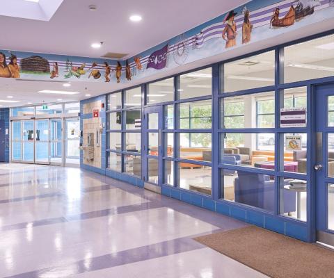 indoor entrance to school