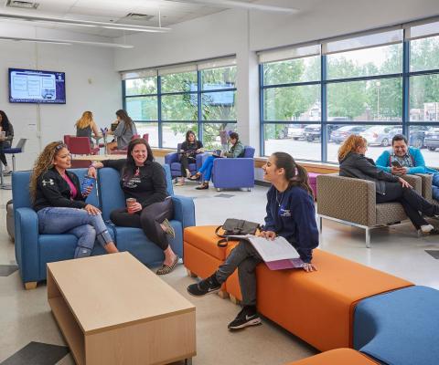 students in a lounge