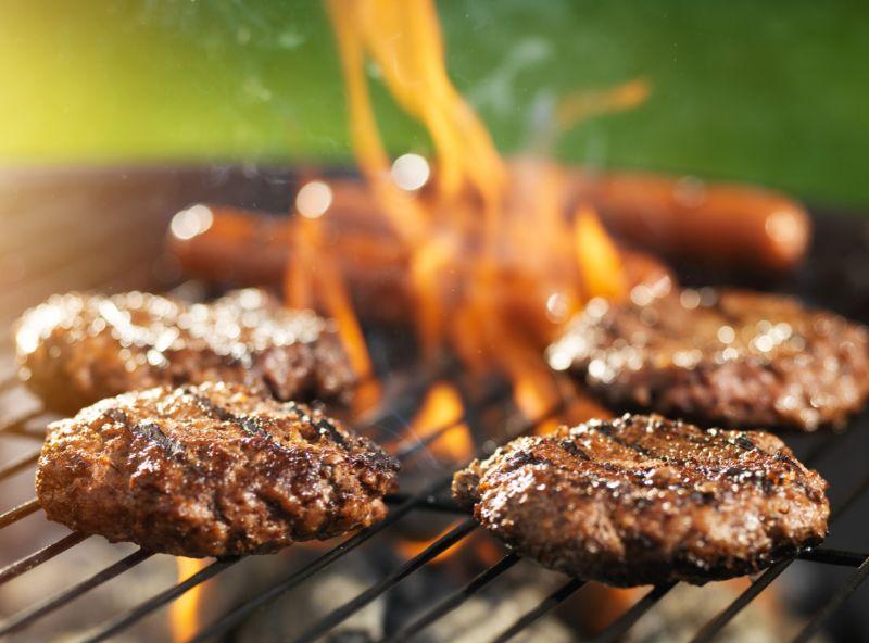 burgers on a grill