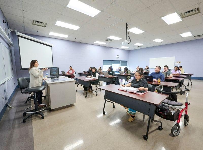 students sitting in a class