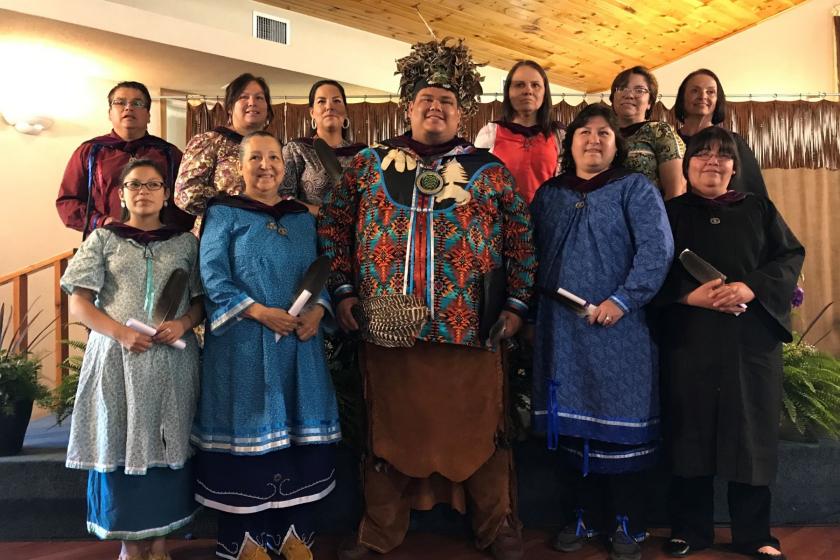 Students in traditional clothing