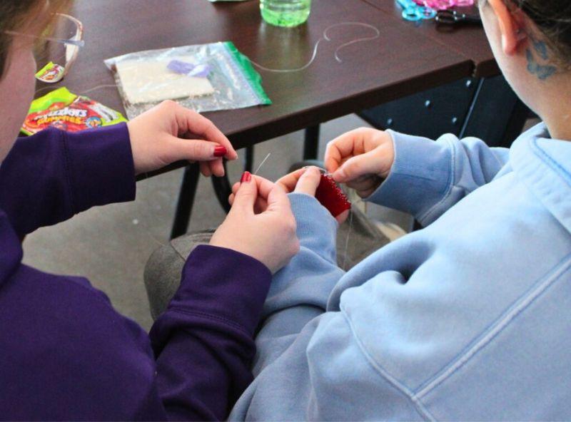 students making crafts