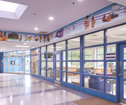 a mural on the ceiling